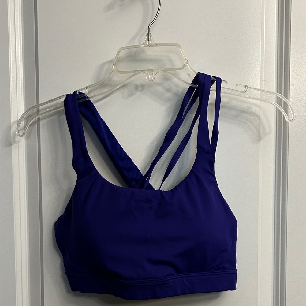 Athleta Train Free Purple Strappy Sports Bra NWOT